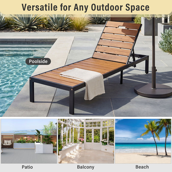 Outdoor Chaise With Adjustable Backrest