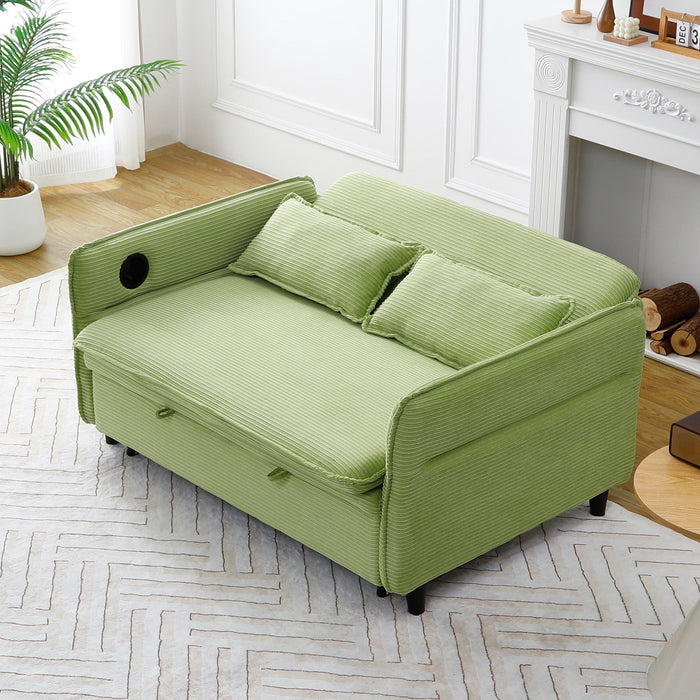 Modern Fabric Multi-Functional Sofa Bed With Adjustable Armrests And Backrests