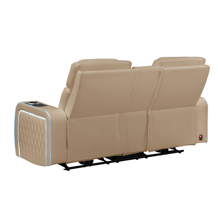 Electra - 3 Piece Power Reclining Sofa, Loveseat And Recliner Set With Power Headrests, Massage And LED Lighting