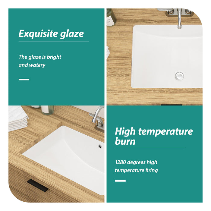 Modern Ceramic Undermount Bathroom Sink With Overflow, High Quality