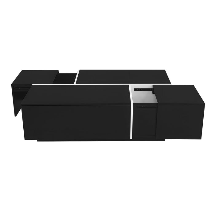 Extendable Coffee Table With 2 Hidden Storage Space And 2 Drawers For Living Room