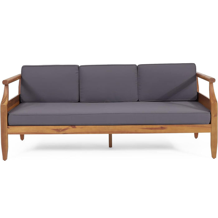 Bianca - Outdoor 3 Seater Sofa Chat Set With Ottoman - Teak