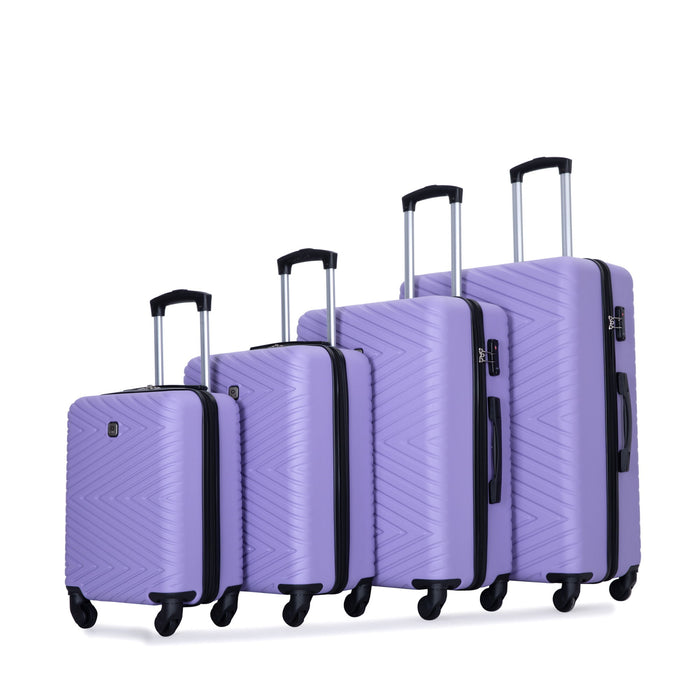 Luggage 4 Piece Lightweight Suitcase With Rotating Wheels With Tsa Lock,