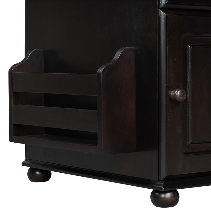 Vintage Flip Top Side Table With USB Ports