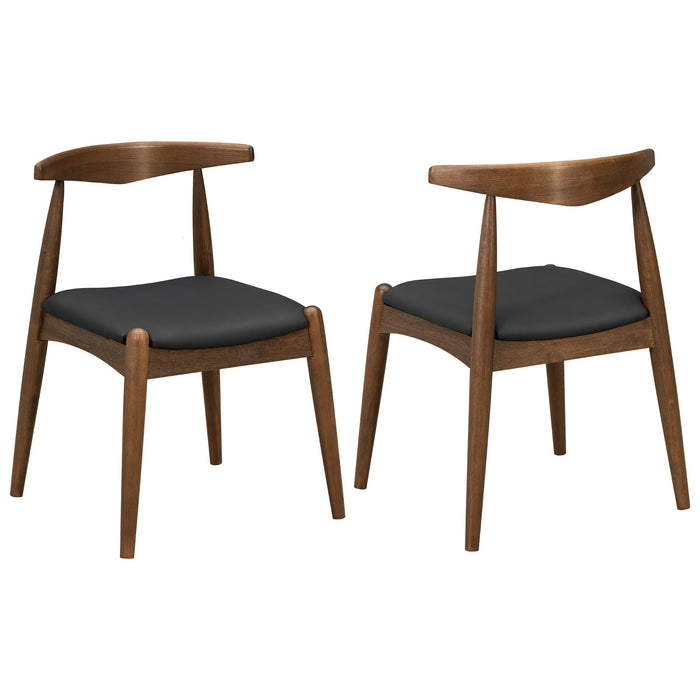 5 Piece Dining Set With 1 Table And 4 Upholstered Chairs - Walnut / Black