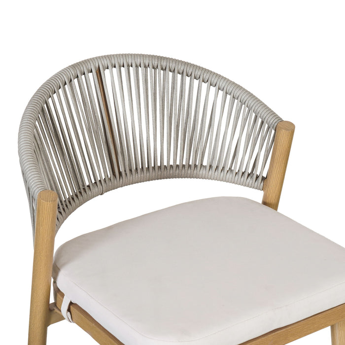 Outdoor 26" Counter Height Metal Frame Counter Stools With Scallop Shaped Backrest & Water Resistant Cushions