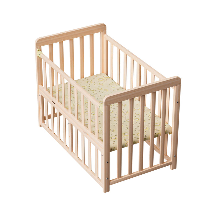 Portable Bedside Bassinet With 3 Heights, Mini Crib For Newborns - Natural Wood