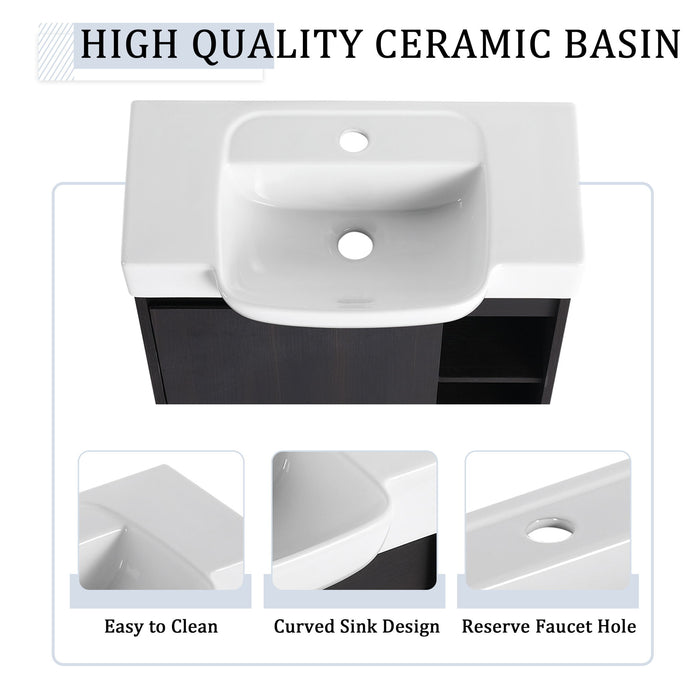 Wall Mounted Bathroom Vanity With Sink, Soft Close Door