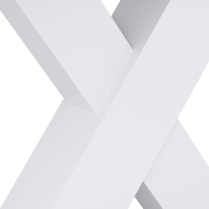 Rectangle Dining Table, Stretchable, X Shape Legs - White