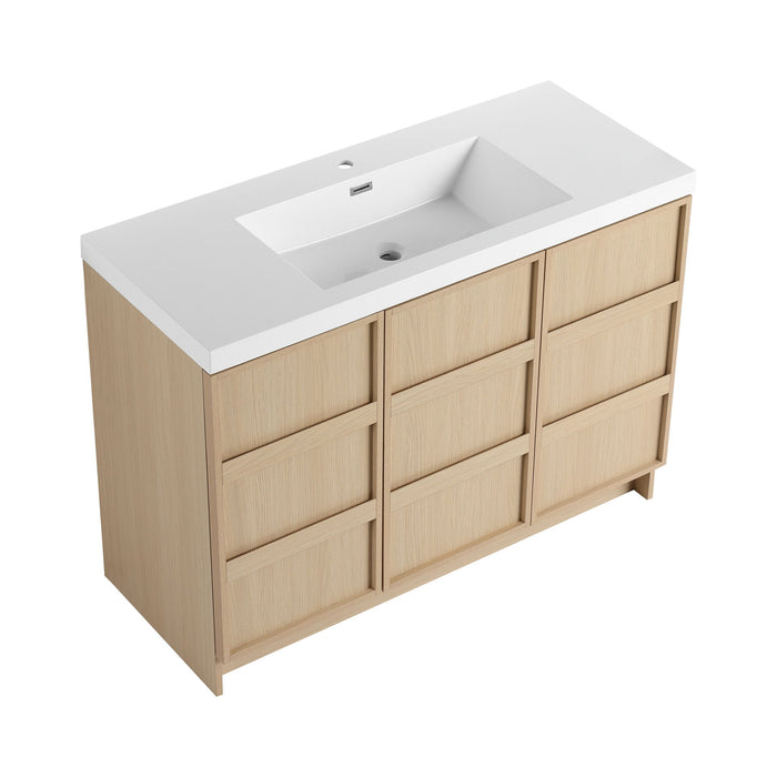 Freestanding Bathroom Vanity With Sink & 2 Soft Close Cabinet Doors