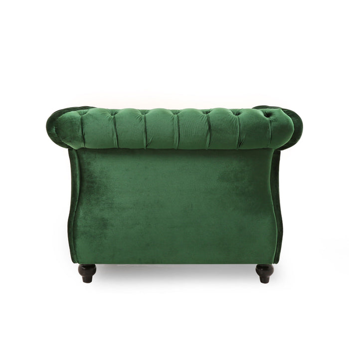 Nexuson - Upholstered Chesterfield Chair With Deep Tufted And Nailhead Trim