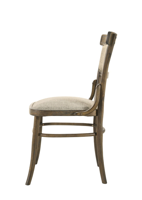 Bistro - Dining Table With Off Fabric Dining Chairs