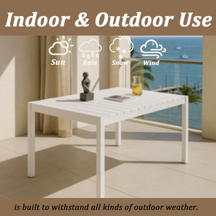 4 Piece Set Of Modern Striped Color- Blocking Single Chairs With Long Table