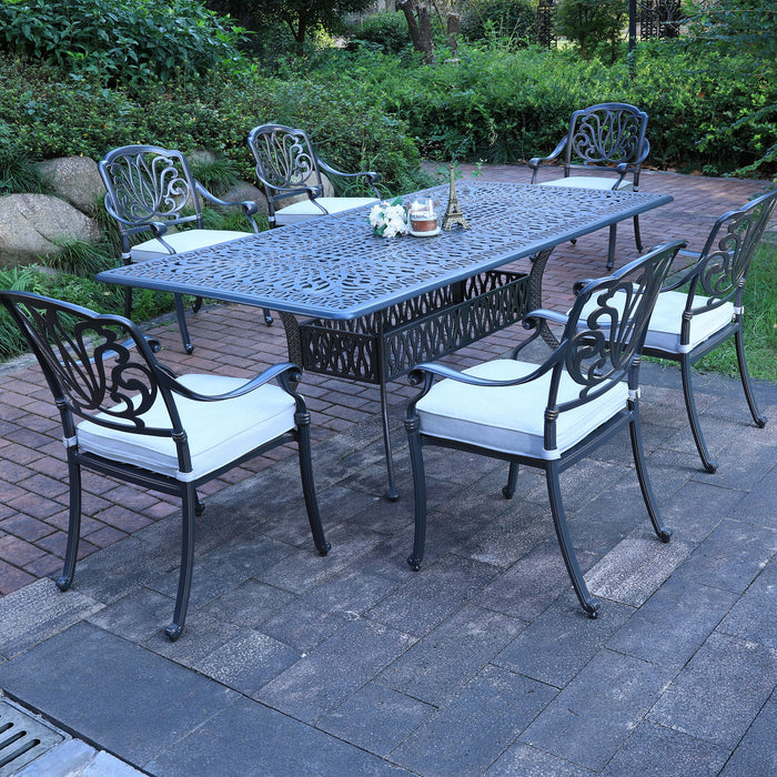 Rectangular Long Dining Set With Sunbrella Cushions