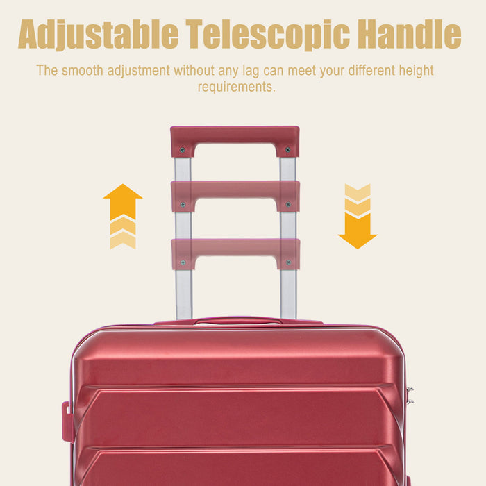 Hard Shell Luggage With Scratch Resistant Surface, 4 Wheels, Combination Lock & Side Hooks
