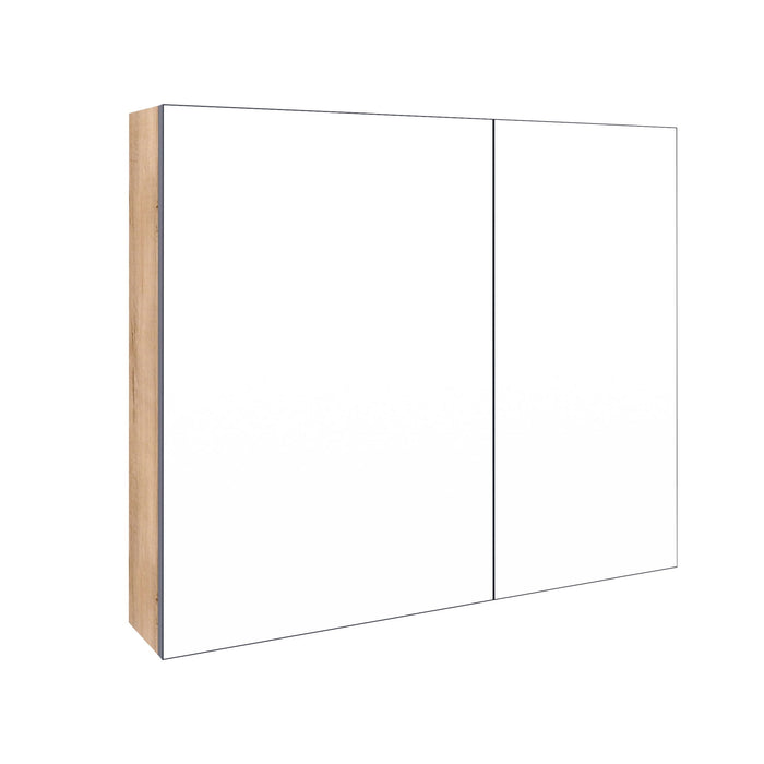 33.56" Wall Mounted Bathroom Cabinet With Adjustable Shelves - Imitative Oak
