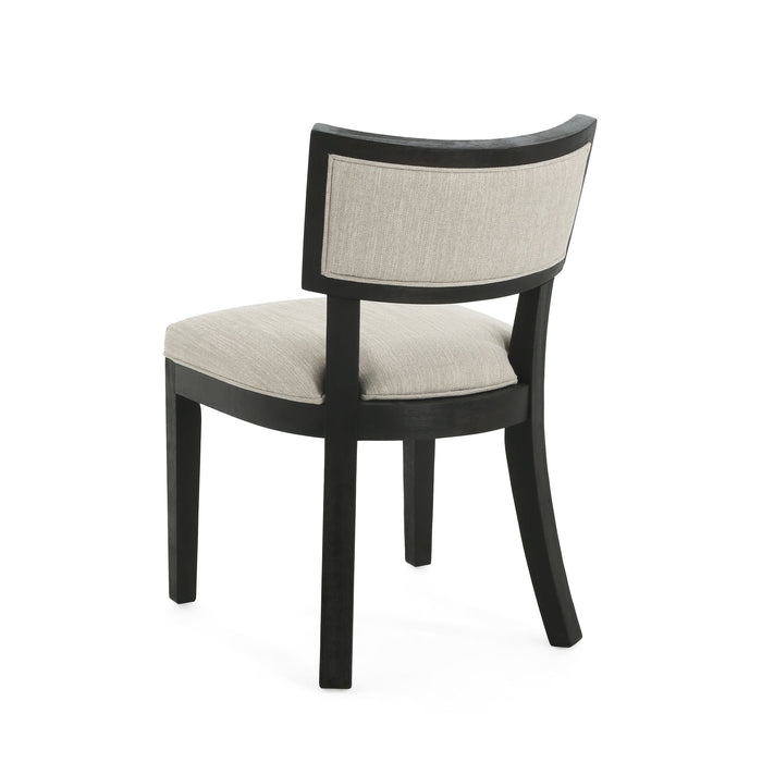 Farmhouse Style Fabric Upholstered Side Dining Chair Set