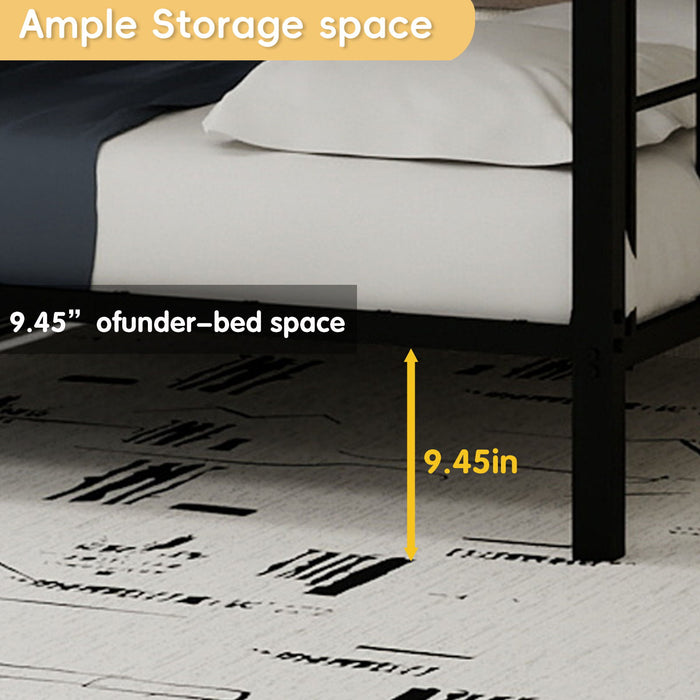 Bunk Bed For Kids, Convertible Frame With Ladders & Guardrail