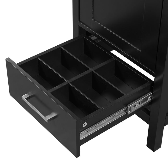 Bathroom Vanity With Ceramic Sink, Soft Close Drawers, Door Organizer, Divider Drawer, Adjustable Foot Pads