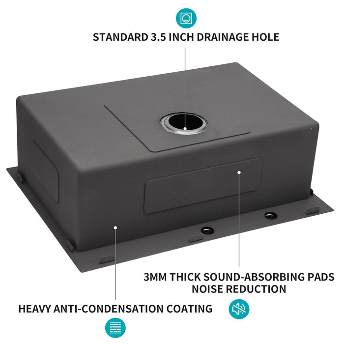 Topmount Kitchen Sink 16 Gauge, Single Bowl
