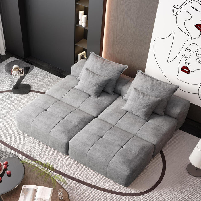 Modern Oversized, Modular Sectional Sofa With Pillows