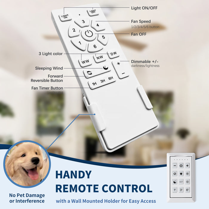 American Farmhouse Ceiling Fan With Light Quiet DC Motor