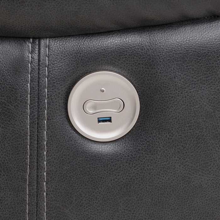 Salerno - Upholstered Power Reclining Sectional Sofa - Dark Gray