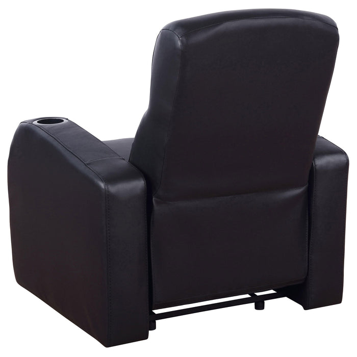 Upholstered Recliner With Cup Holder Comfort Lounge Chair - Black