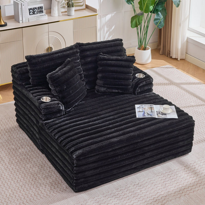 Oversized Chaise Lounge Chair Indoor With Pillows For Living Room