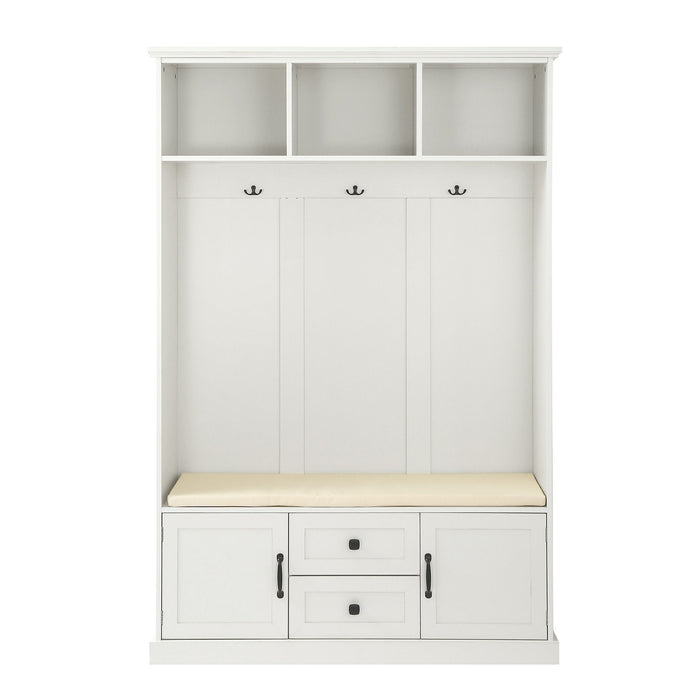 Hall Tree With 3 Hooks, Coat Hanger, Entryway Bench, Storage Bench, 3 In 1 Design