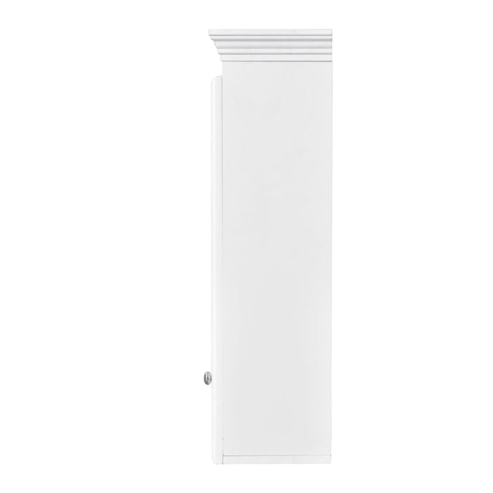 Wall-Mounted Medicine Cabinet With 2 Glass Doors, Adjustable Shelves - White