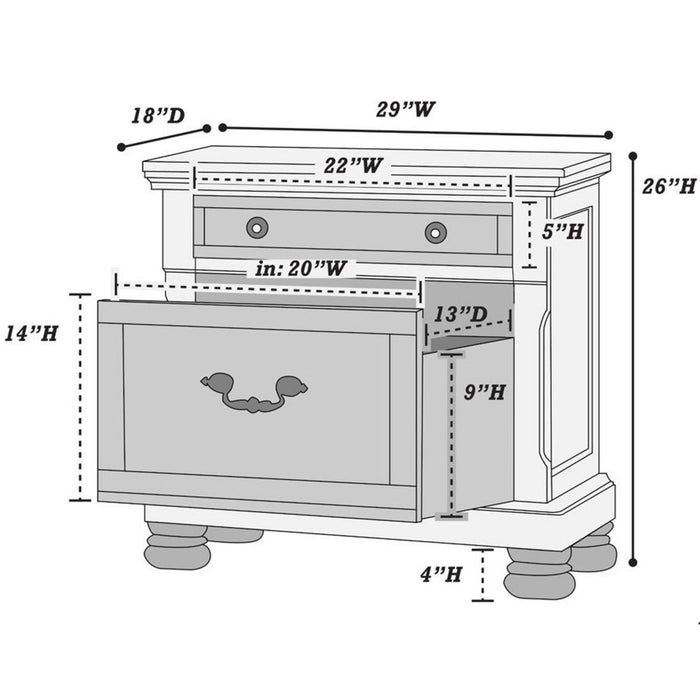 3 Piece Bedroom Set, Bed With 2 Nightstands