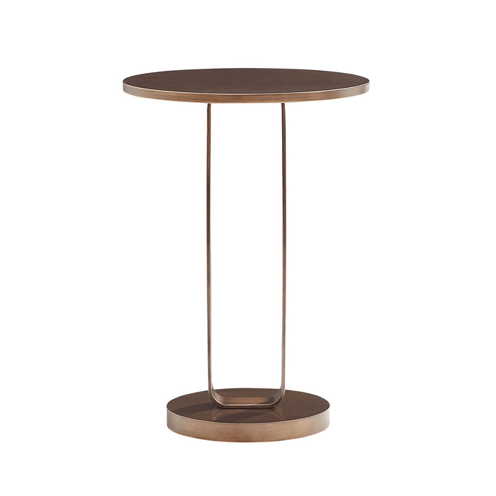Tareel - Round Accent Table With Open Oval Pedestal - Antique Bronze