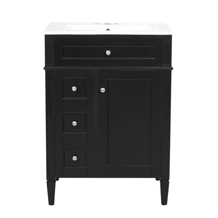 Bathroom Vanity With Top Sink, Storage Cabinet With 2 Drawers And Tip-Out Drawer