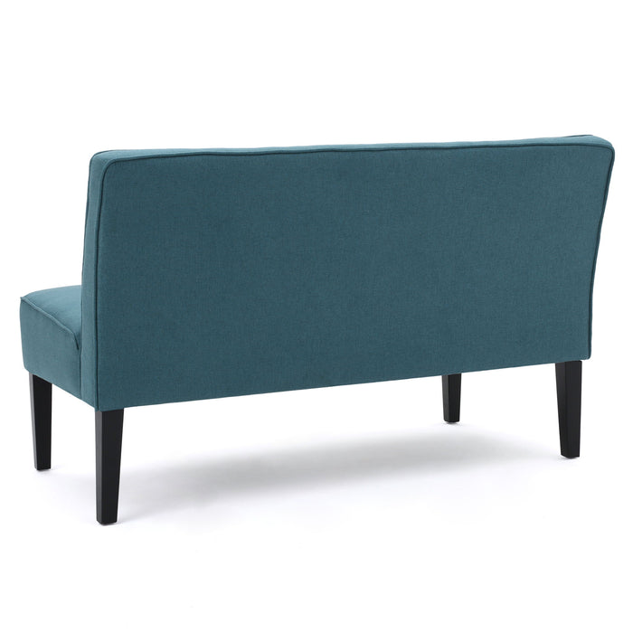 Contemporary Loveseat With Upholstered Fabric And Birch Wood Legs