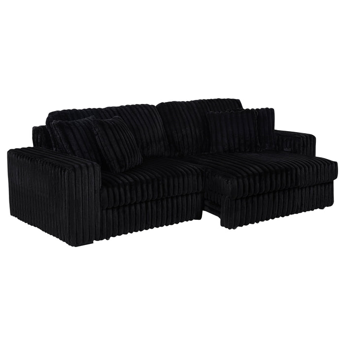 Clifford - Upholstered Dual Power Chaise Sofa - Black