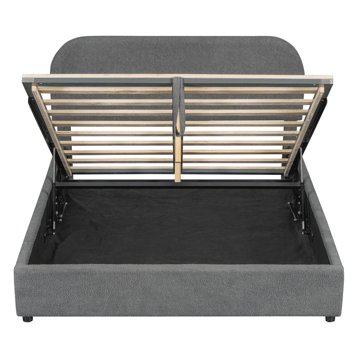 Upholstered Platform Bed With Hydraulic Storage System