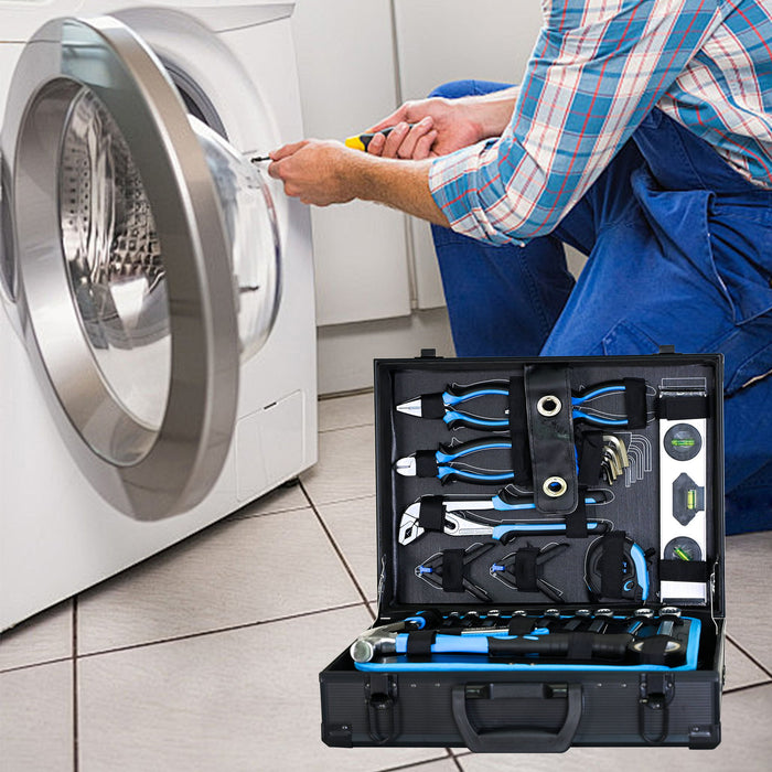 Combined Maintenance Tool Suitcase 247 Pieces Of Basic Home Maintenance Tool Set General Machinery Tool Set - Blue