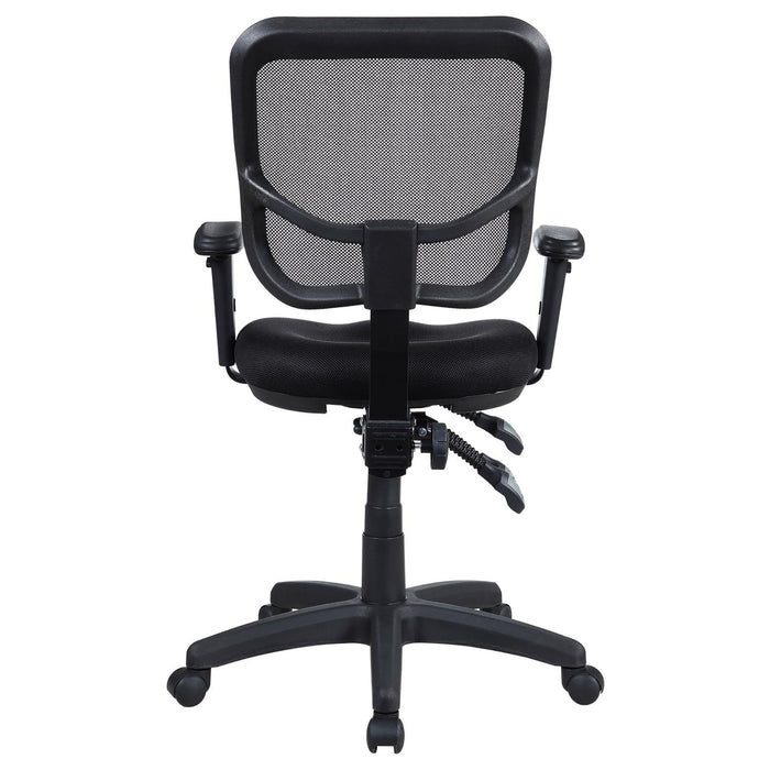 Swivel Office Chair Armrests Ergonomic Design, Adjustable Height And Tilt - Black