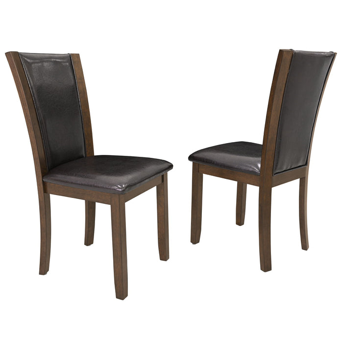 6 Piece Dining Table Set & Bench And Chairs For Dining Room - Dark Walnut