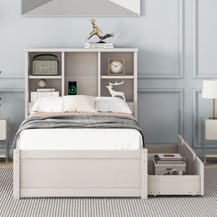 Bed Frame With Built In USB Port And 2 Drawers
