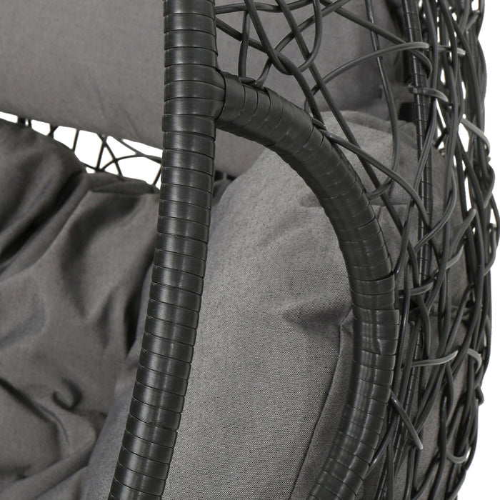 Kylie - Boho Style Hanging Basket Chair Rattan With Water Resistant Cushions