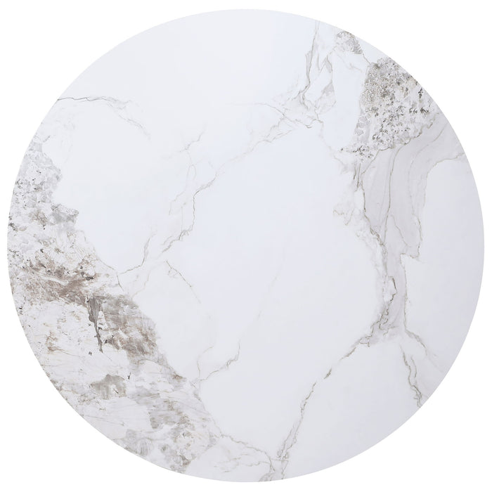 Quincy - Round Dining Table - White Marble