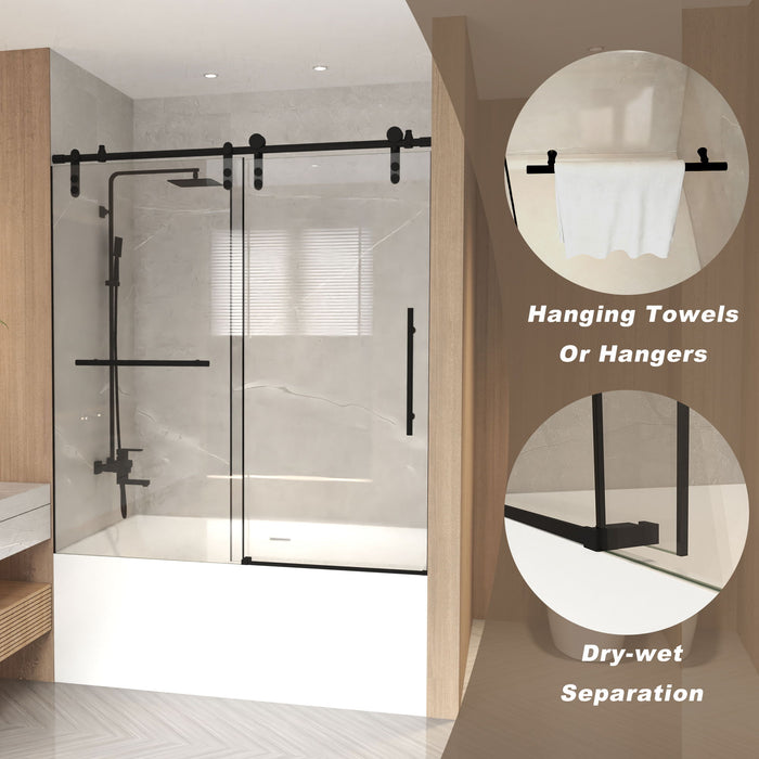 Frameless Sliding Bathtub Door With Frame
