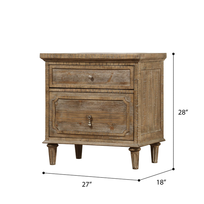 Interlude - 2 Drawers Nightstand - Sandstone Buff