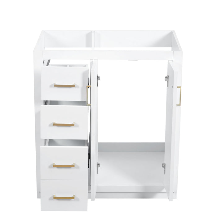 Retro Style Bathroom Vanity With 3 Drawers & Soft-Closing Doors