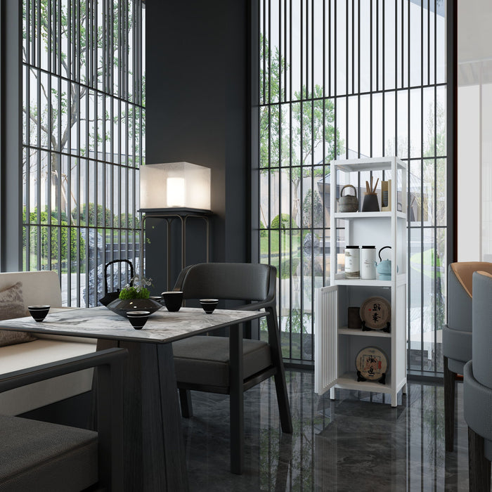 Storage Cabinet With Tall Linen Tower, Multifunctional For Bathroom