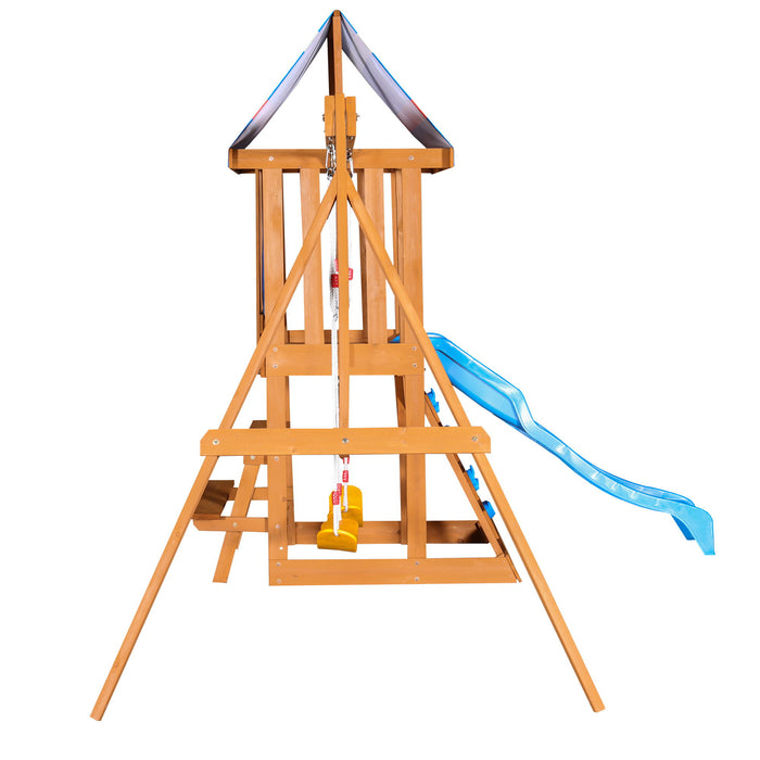 Children's Playset 3 In 1 With Slide, Swings, And Climber