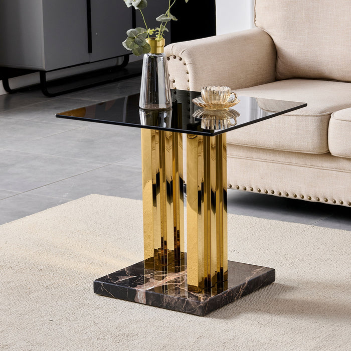 Side Table - Gray / Gold