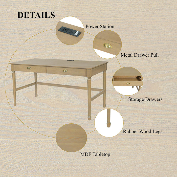 Modern Writing Desk With Drawers For Home Office